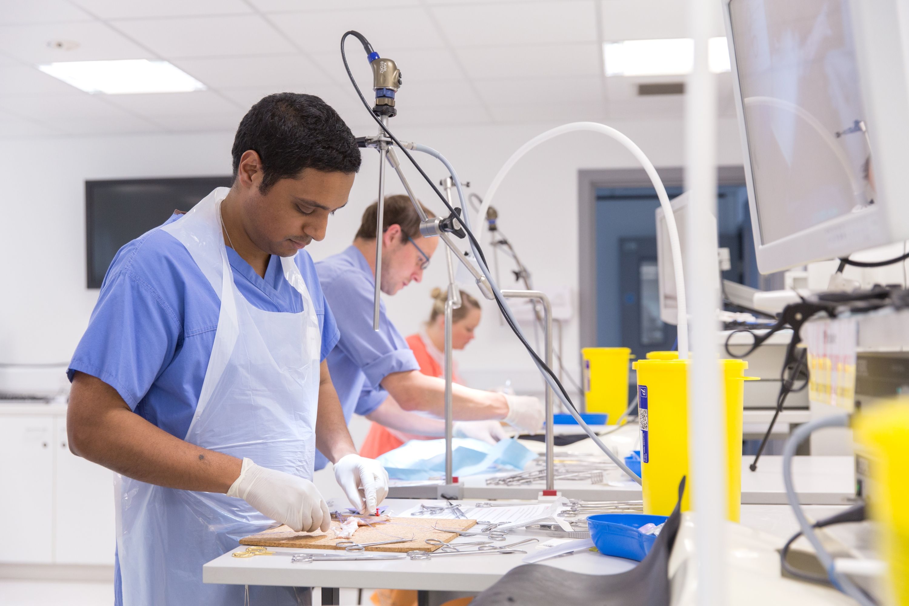 Students in a practical in Medicine